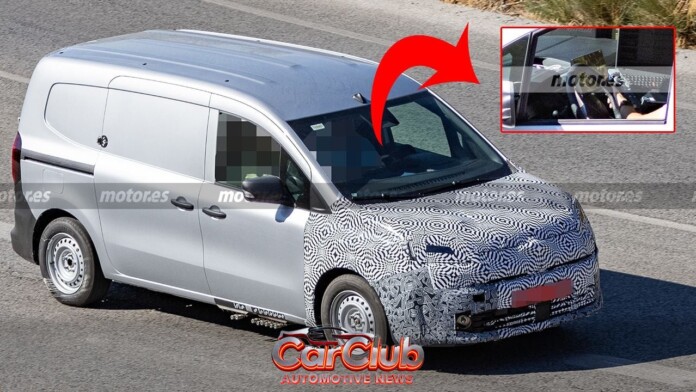 Салон Renault Kangoo 2027 раскрыт шпионскими фото: цифровые экраны вместо аналоговых